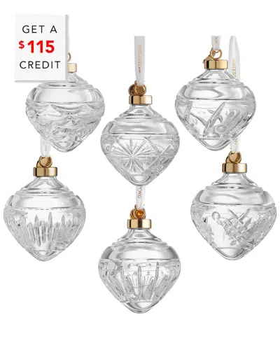 Waterford Set Of 6 Winter Wonders Baubles With $115 Credit In White