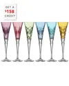Waterford Winter Wonders Set Of 6 Crystal Flutes In Multi