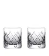 Waterford Set Of 2 Connoisseur Olann Straight Lead Crystal Tumblers In Clear