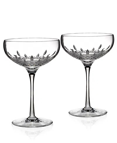 Waterford Stemware, Lismore Essence Champagne Saucer Glass Pair In Transparent