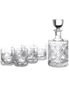 Waterford Marquis By  Oblique 7pc Crystal Decanter & Tumblers Set