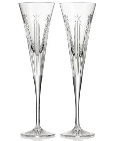 Waterford Us250 Crystal Flutes, Set Of 2 In Transparent