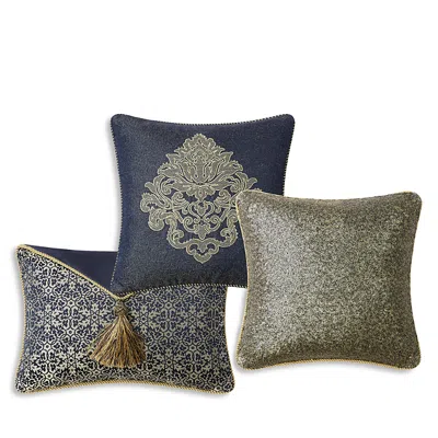 Waterford Vaughn Decorative Pillows Set Of 3 In Blue