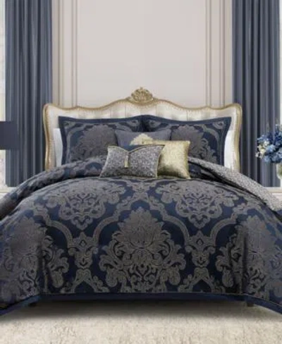 Waterford Vaughn Luxurious 3 Pc. Comforter Set In Blue