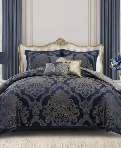 Waterford Vaughn Luxurious 3-pc. Comforter Set, Queen In Blue
