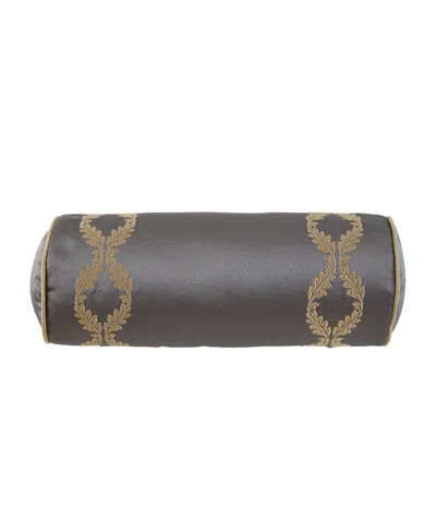 Waterford Walton Embroidery Decorative Pillow, 6" X 15" In Gray