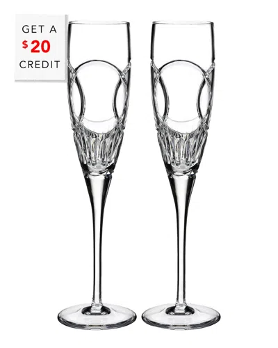 Waterford Wedding Vows Flute Pairwith $20 Credit In Transparent