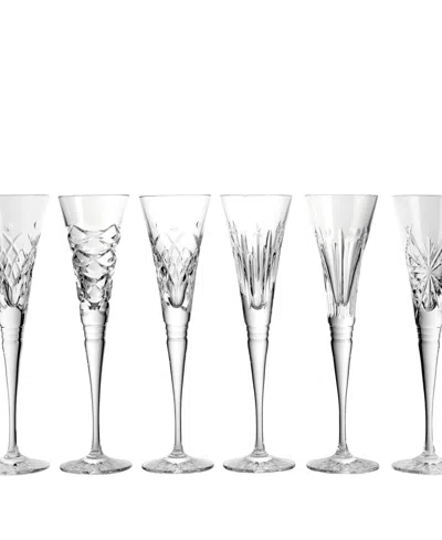 Waterford Winter Wonders Clear Flutes, Set Of 6 In Transparent