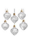 Waterford Winter Wonders Baubles Holly, Set Of 6 In White