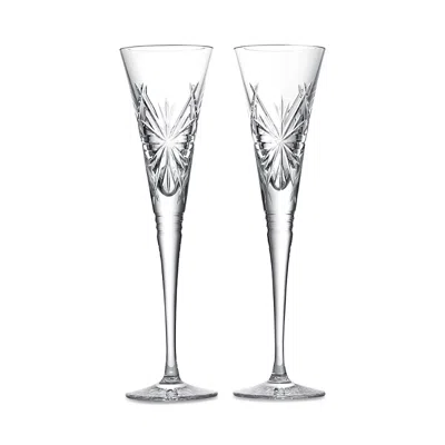 Waterford Winter Wonders Snowflakes Champagne Flutes, Set Of 2 In White