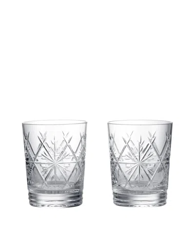 WATERFORD WINTER WONDERS SNOWFLAKES DOUBLE OLD-FASHIONED GLASSES, SET OF 2