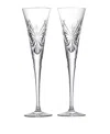 Waterford Winter Wonders Snowflakes Flutes, Set Of 2 In Transparent