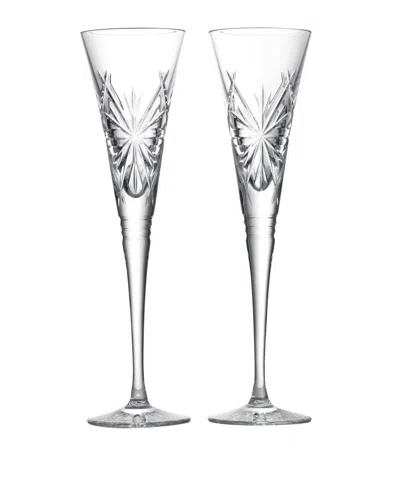 Waterford Winter Wonders Snowflakes Flutes, Set Of 2 In Transparent