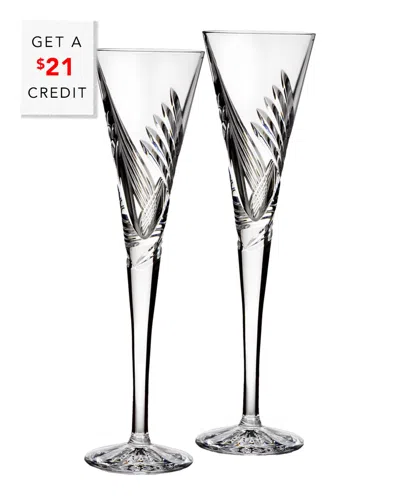 WATERFORD WATERFORD WISHES BEGINNINGS SET OF 2 6OZ FLUTES