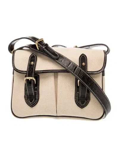 Pre-owned Wathne Canvas Messenger Bag In Neutral