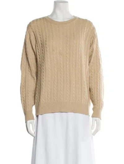 Pre-owned Wathne Cashmere Scoop Neck Sweater In Neutral