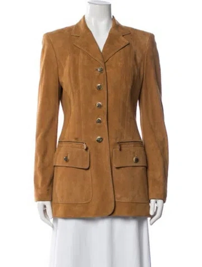 Pre-owned Wathne Leather Coat In Yellow
