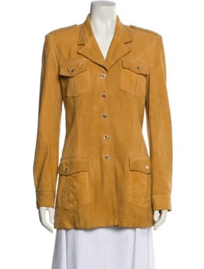 Pre-owned Wathne Suede Utility Jacket In Brown
