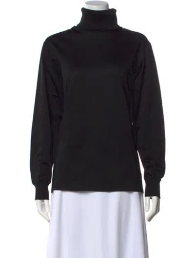 Pre-owned Wathne Turtleneck Long Sleeve Top In Black