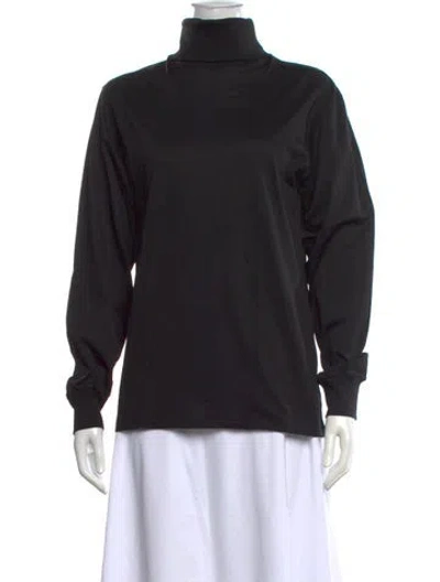 Pre-owned Wathne Turtleneck Long Sleeve Top In Black