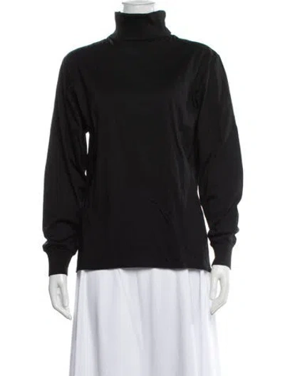 Pre-owned Wathne Turtleneck Long Sleeve Top In Black