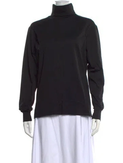 Pre-owned Wathne Turtleneck Long Sleeve Top In Black