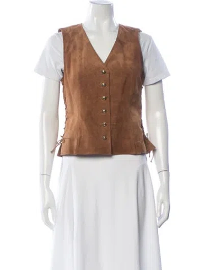 Pre-owned Wathne Vest In Brown