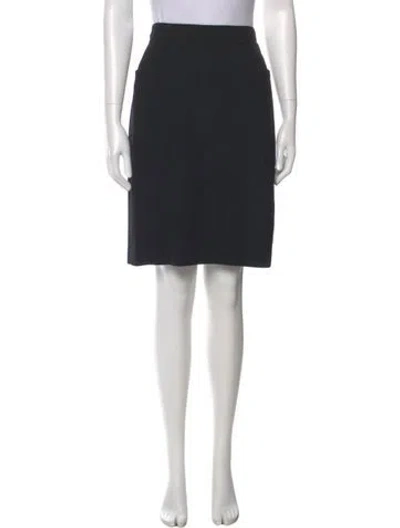 Pre-owned Wathne Wool Knee-length Skirt In Black