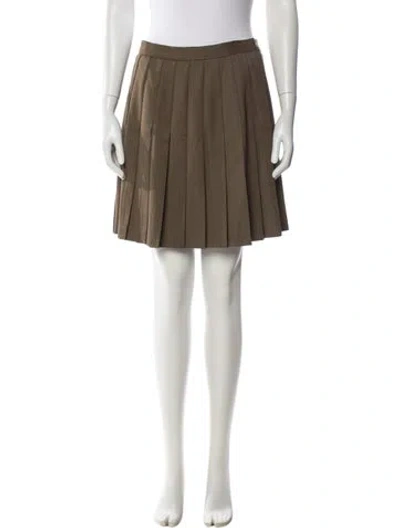 Pre-owned Wathne Wool Mini Skirt In Brown