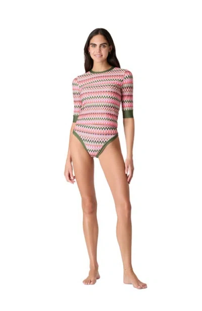 Watskin Piper Short Sleeve Tee In Pink