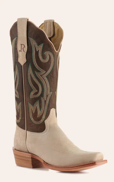 Watson R.  Women's Honey Brown And Bone Boar Punchy Square Toe Cowboy Boots