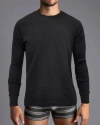 Watson's Therma Rib Long Sleeve Thermal Crew In Black