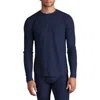 Watson's Waffle Long Sleeve Thermal Crew In Blue
