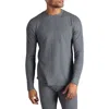 Watson's Waffle Long Sleeve Thermal Crew In Gray