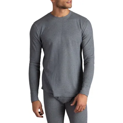 Watson's Waffle Long Sleeve Thermal Crew In Gray