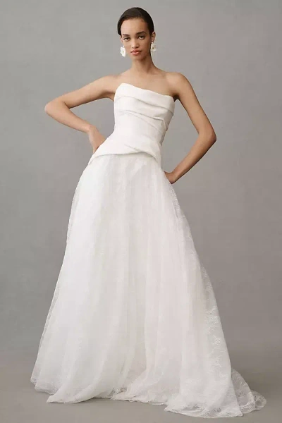 Watters Annet A-line Maxi Skirt In White