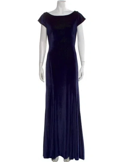 Pre-owned Watters Bateau Neckline Long Dress W/ Tags In Blue
