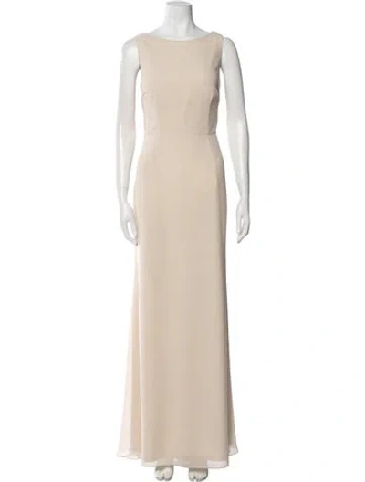 Pre-owned Watters Bateau Neckline Long Dress W/ Tags In Neutral