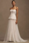 Watters Brookehaven Lace Strapless Drop-waist A-line Wedding Gown