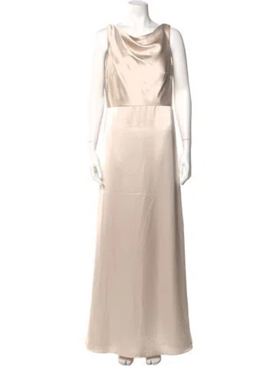 Pre-owned Watters Cowl Neck Long Dress W/ Tags In Neutral