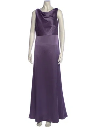 Pre-owned Watters Cowl Neck Long Dress W/ Tags In Purple