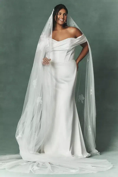 Watters Fairytale Double Comb Cathedral Veil In White