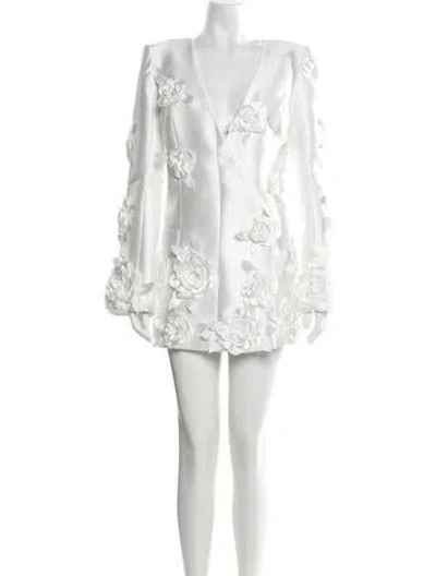 Pre-owned Watters Floral Print Mini Dress W/ Tags In White