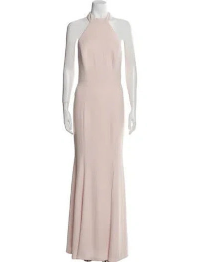 Pre-owned Watters Halterneck Long Dress In Pink