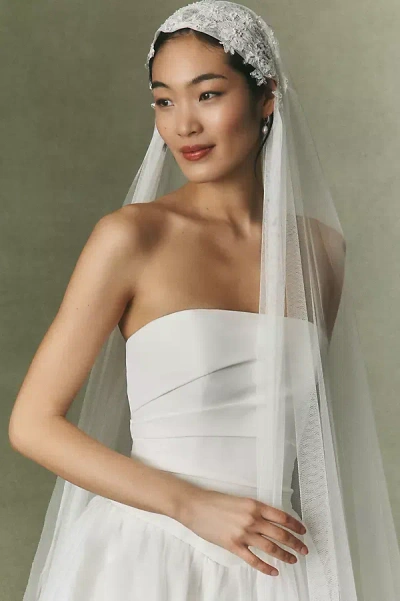 Watters Juliet Cap Cathedral Veil In White