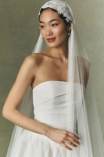 Watters Juliet Cap Cathedral Veil In White