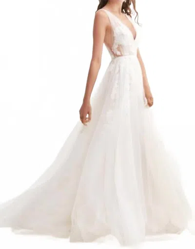 Watters Lainie V-back Bridal Gown In Syrah In White