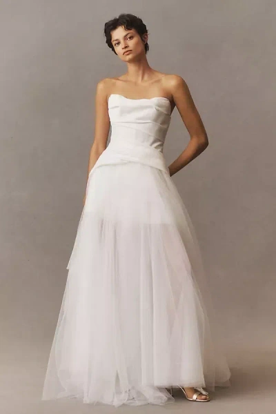 Watters Majella Strapless Two-piece Wedding Gown In White