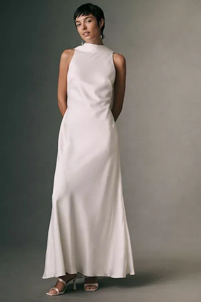 Watters Marleen Low-back Gown In Ivory