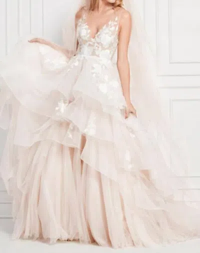 Watters Montgomery Tiered Skirt Bridal Dress In Moscato In White